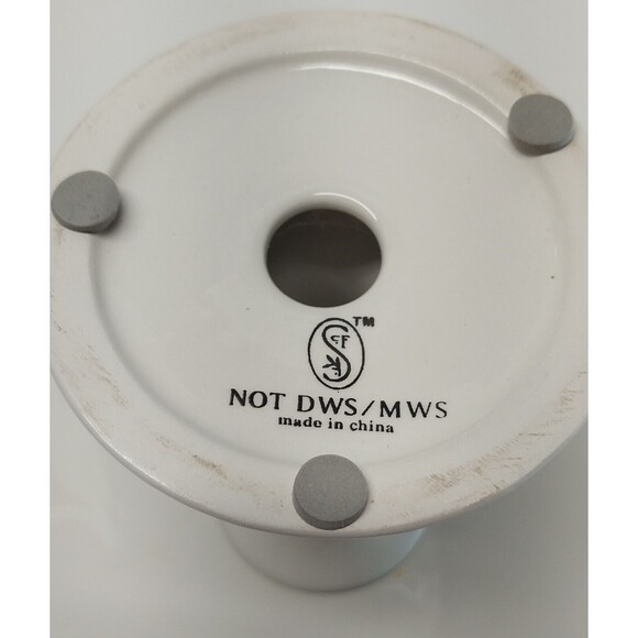 VTG Blue White Flower Pedestal Dish NOT DWS/MWS 7" Boho Spring Summer Serveware - Picture 4 of 13